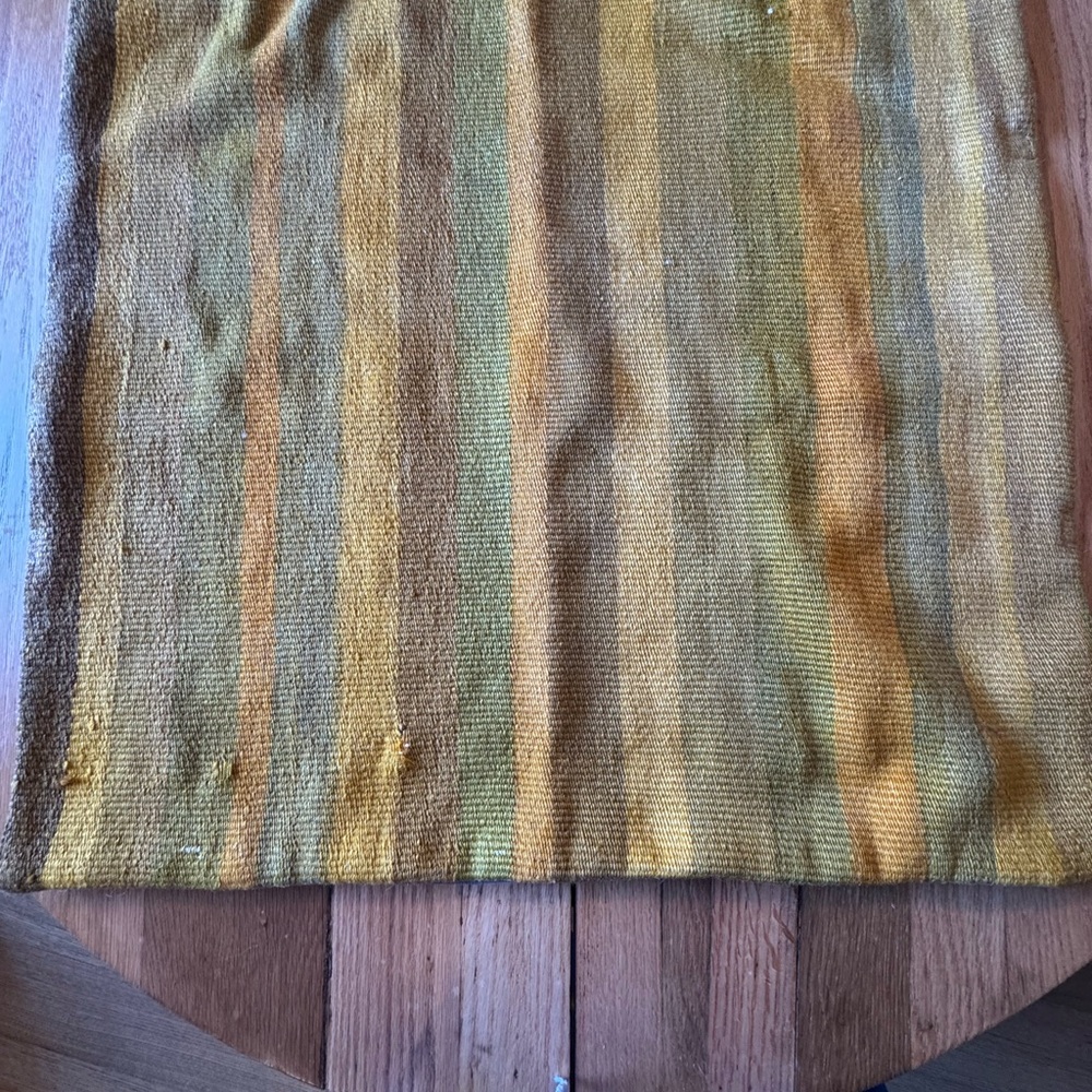 27 X 27 inches Yellow and Green Striped Accent Pillow